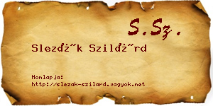 Slezák Szilárd névjegykártya
